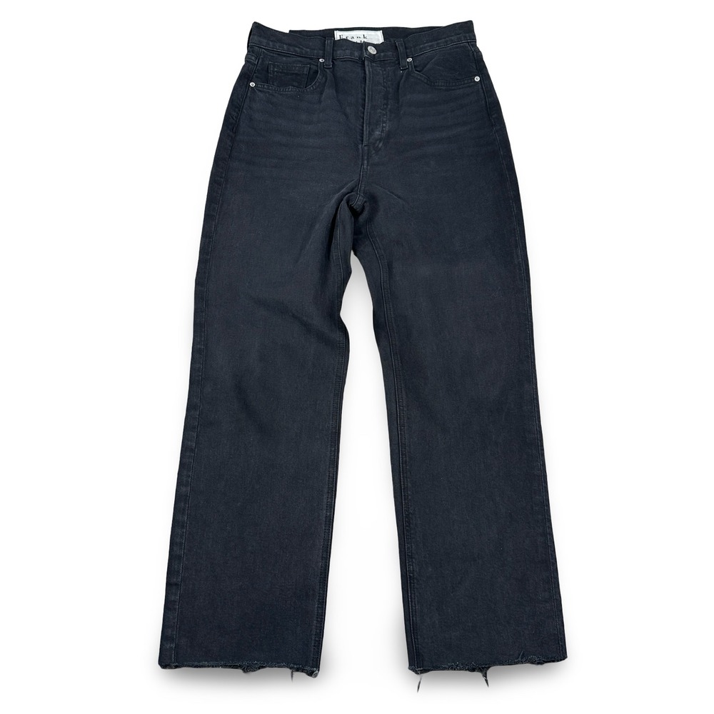 Frank & Eileen Monaghan High Rise Wide Leg Jeans Washed Black Size 29 USA Made